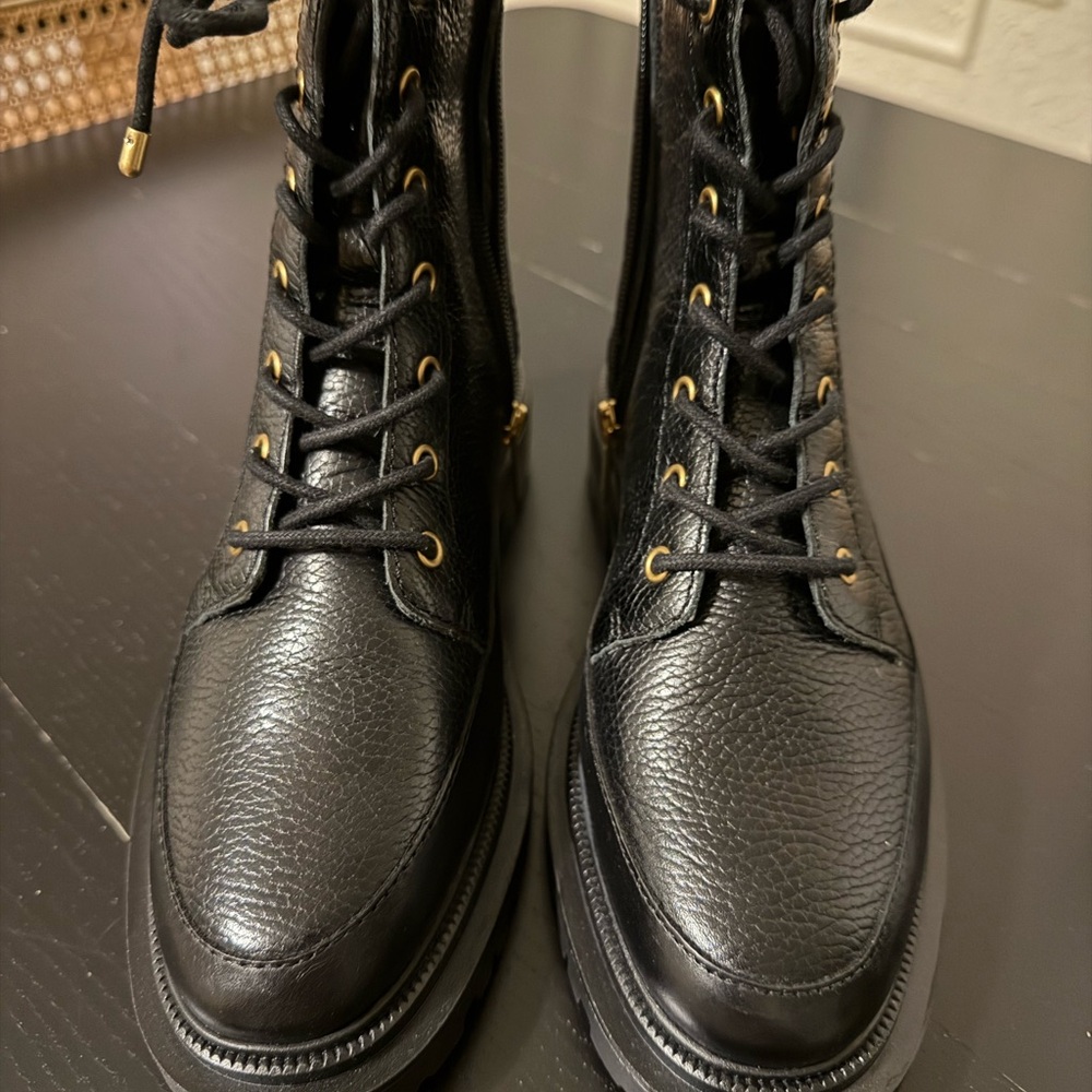 Vince Camuto Leasa Black Leather Ankle Boots